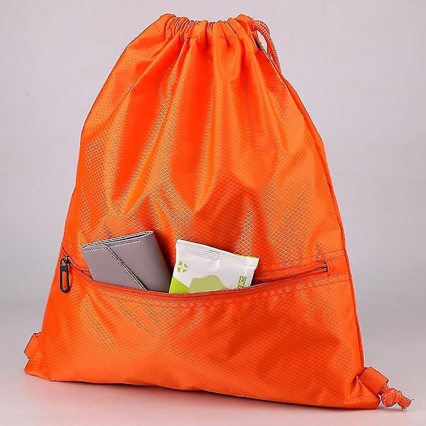 Unisex Dragskoväska Sport Gym Dagväska Simning Skolryggsäck Strand Rese Shoppingväska Grå Stor Gray Large Large