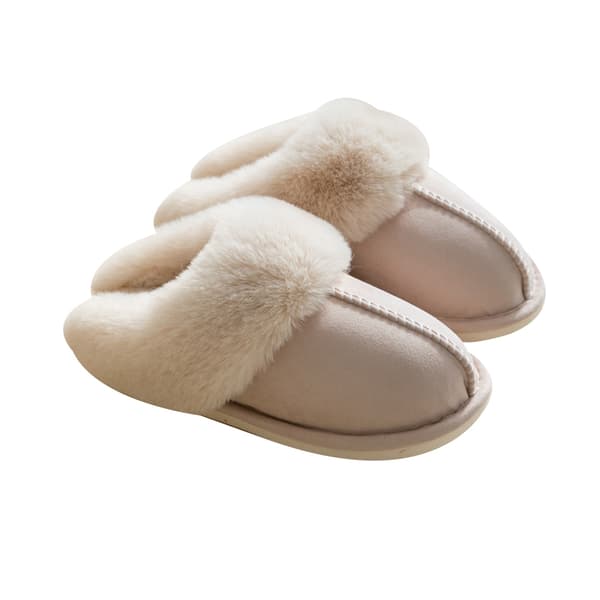 Tofflor för kvinnor Memory Foam Fluffiga tofflor vita XS
