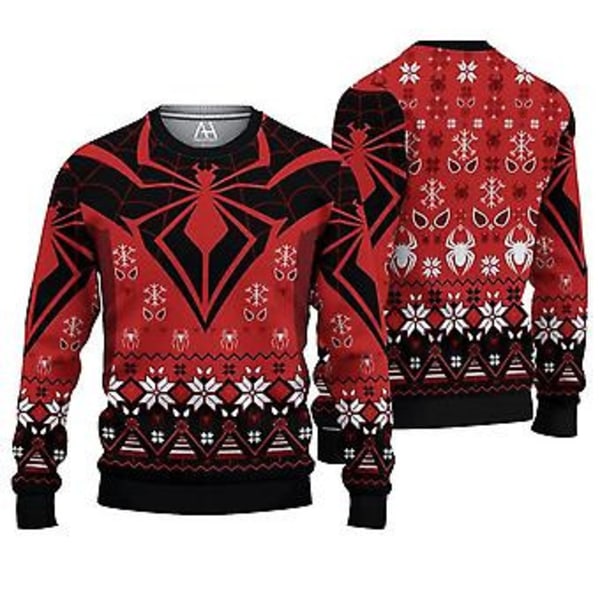 Marvel-tilbehør God Jul Stygg Julgenser Genser Menn 93D Genser Topper hettegenser Spider-Man Spider-Man 3 M