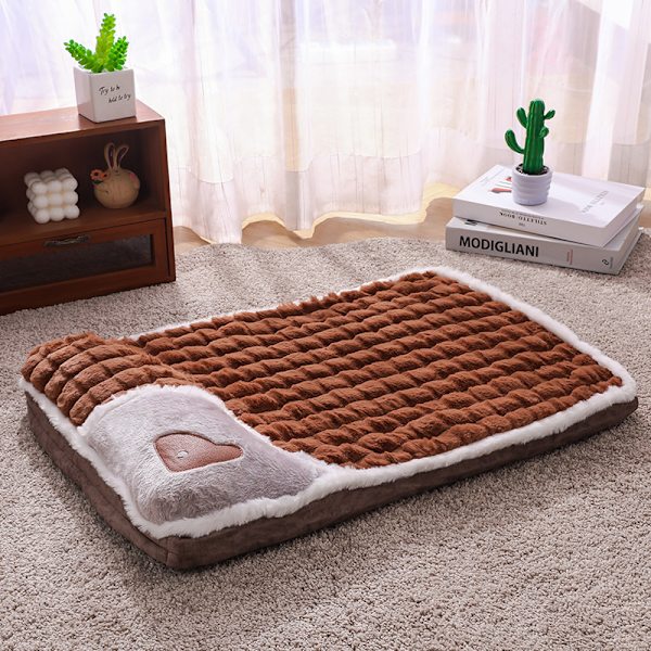 1 Stykke Tykk Varm Fluffy Høy Kvalitet Kjæledyr Matte Oppvarmings Pute for Hunder Valper Katter Brown XXL:100*70cm