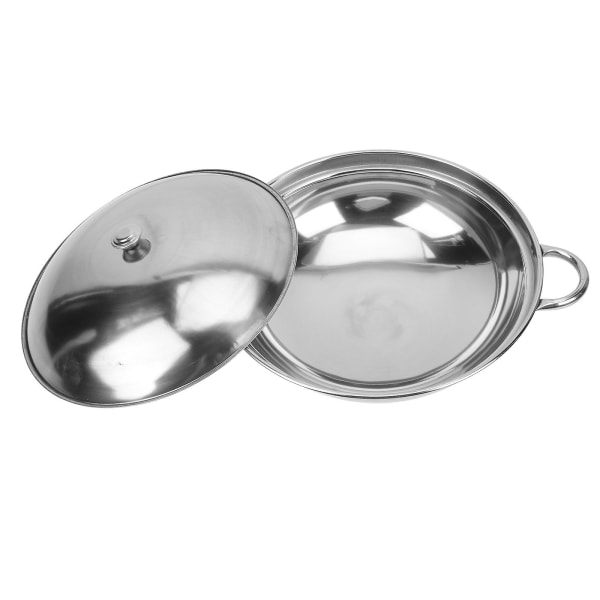 Såspannor Nonstick- set Lock Metall Stekpanna Sukiyaki Nabe Pot Shabu Hot Pot Wokpanna Silver 32x26cm