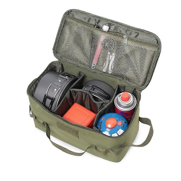 Camping Förvaringsväska picknickkorg utomhus camping Lampor Gasolkök Gasbehållare Kastrull bärväska förvaringssäck Picknickväska Black