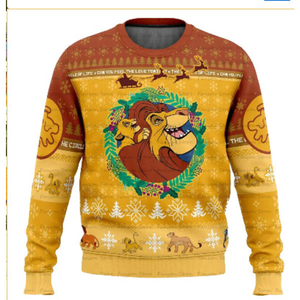 Lejonkungen Ful Jultröja Pullover Herr 3D Tröja Toppar XL The Lion King