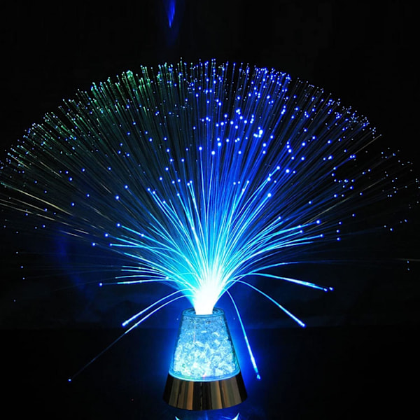 Fiberoptisk lampe med fargeskiftende LED-lys, isbre nattlys