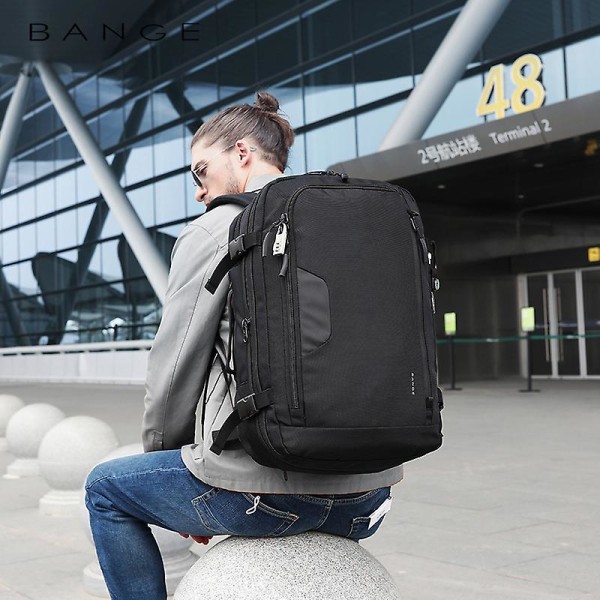 Ny design hållbart bagage utomhus multifunktionell män mode vattentät anti stöld rese laptop ryggsäck Black 15 inches