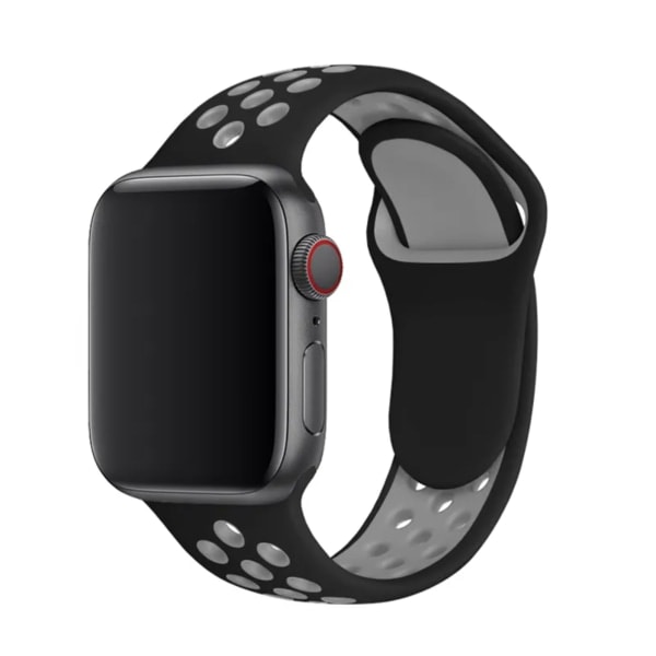 Apple Watch Sport armband i gummiband 42 mm / 44 mm / 45 mm / 49 mm - Bekvämt och hållbart Black / Black