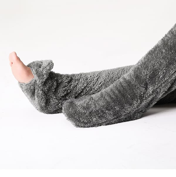 Koselige sokker, knestrømper, vinterstrømper for kvinner over kneet, fuzzy lange sokker Dark Grey