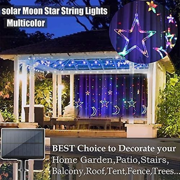 Moon 2 blinklägen, batteridriven inomhus- och utomhusdekoration för ramadan, nyår, jul, bröllop, fest, hem, uteplats gräsmatta Multicolor