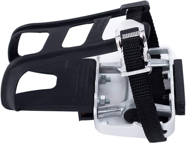 Cykelpedal med clips og stropper. Velegnet til spinningcykler, e