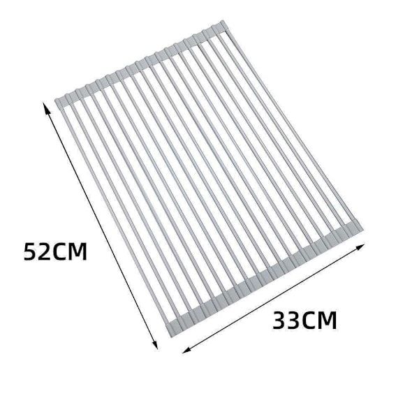 Oppvaskstativ - Rullbar - Rustfritt stål - Sammenleggbar Silver Silver