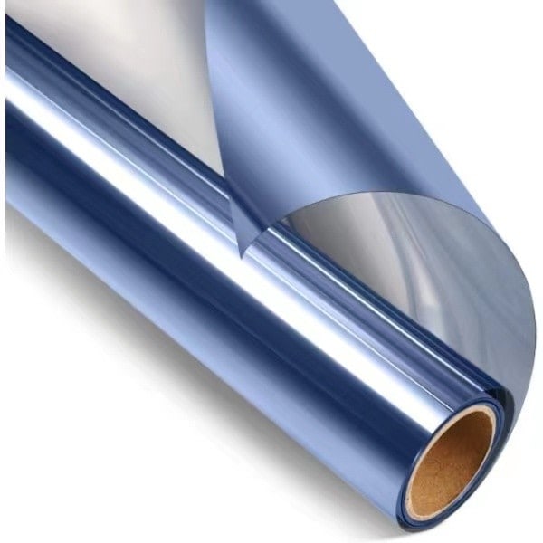 Ensidig speilvindufilm solskjerming glasskilt - Kampanje - Blå sølv 40x200 cm Blå-sølv Blue-silver 40x200 cm