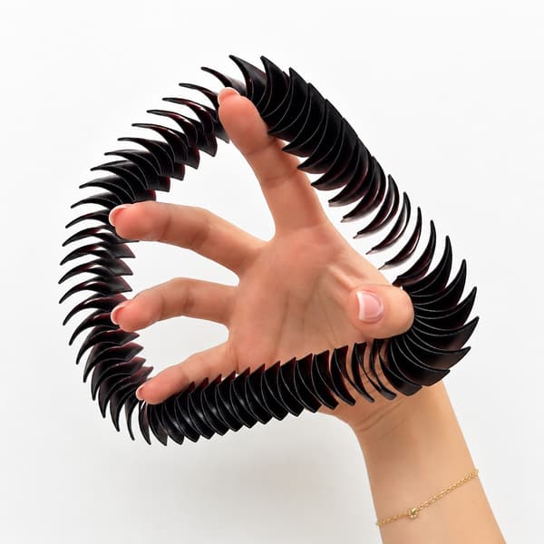 Squishy Loopz – Spiral 3D-printet Fidget Legetøjssæt (Teleskopisk/Udvidelsesbart) black