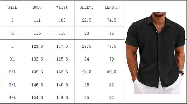 Linnedskjorter til mænd Kortærmede afslappede skjorter Button Down-skjorte til mænd Strand Sommer Himmelblå Sky Blue 4XL
