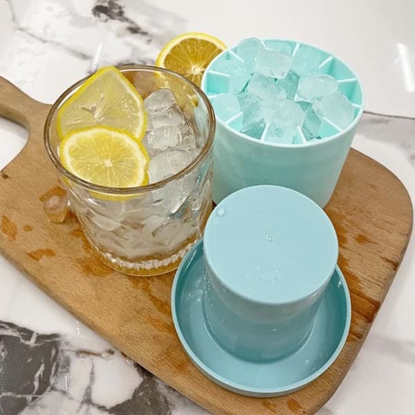 Isform med lås 2 stk, Mini isbiter i silikon, Enkel å rengjøre blue-2pcs