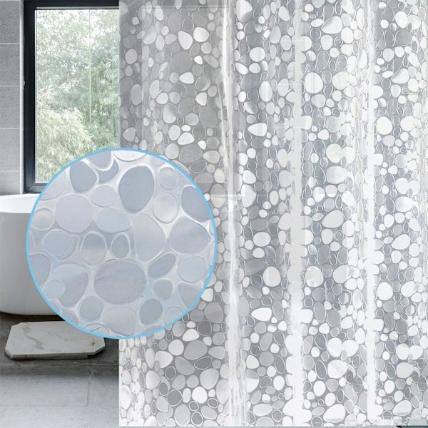 Bruseforhæng PEVA Vandtæt og Skimmelresistent Semi-Transparent 180x180cm D