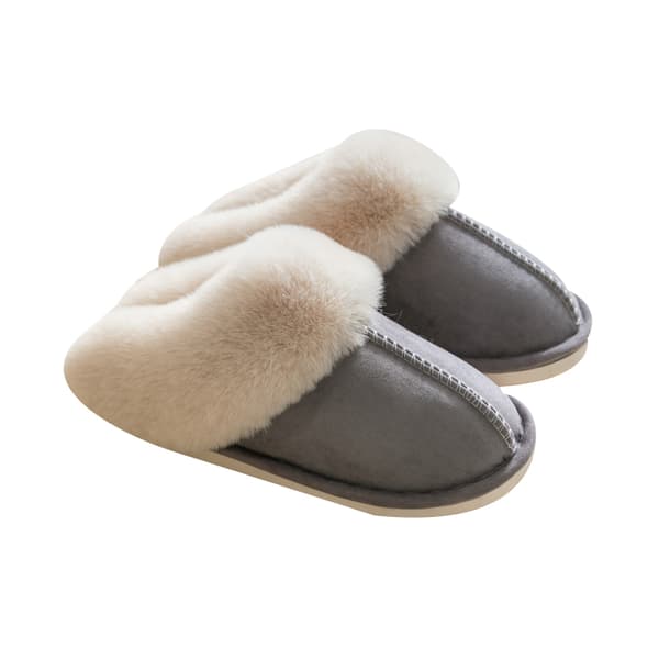 Tøfler for kvinner Memory Foam Fluffy Tøfler grå grey 9.5