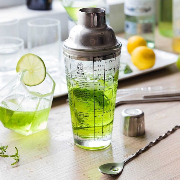 Cocktailshaker med Recept och Mått Transparent Transparent