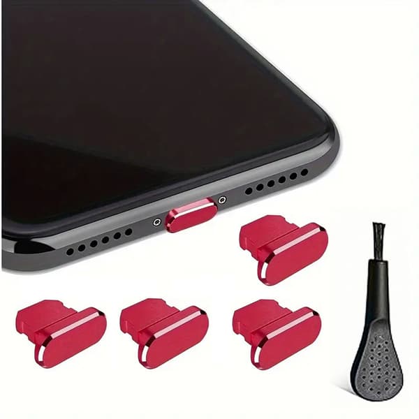 Ocean 4 Dust Cover Compatible with iPhone 11, 12 Anti-Dust red