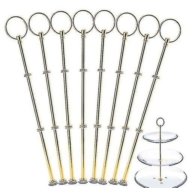 sets 2 or 3 tiers cake plate Stand Handle Fittings Gold plate Stand for Tea Shop Room Hotel sjx