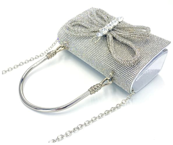Kvällsväska för kvinnor, glitterclutchväskor för kvinnor, kvällsbröllopsfestplånbok silver