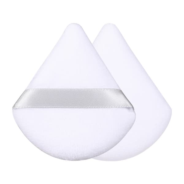 4 stk. trekantede makeupsvampe pudderkvast vaskbare makeupsvampe White