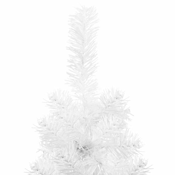 vidaXL Ohut puolikas muovinen joulukuusi jalustalla valkoinen 180 cm 1700 Vit