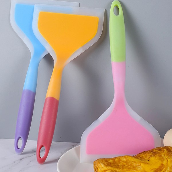 Silikon Pannekakespade, Bred Spatel, Non-Stick Spatel, Fiskespatel, Bred og Fleksibel Silikonspatel for Non-Stick Panner, Egg, Kaker