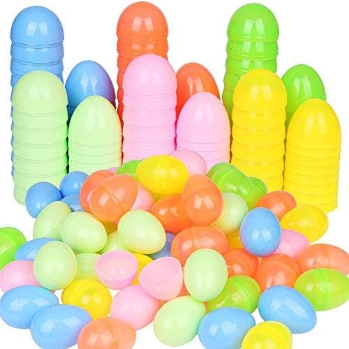 60 stycken tomma påskägg i plast Överraskningsägg för äggjakt blandat