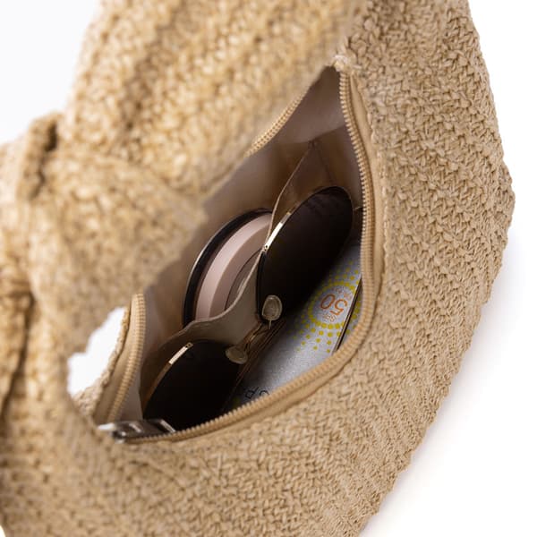 Holiday Style Bow Straw Håndveske Crescent Clutch Kvinner (aprikos)