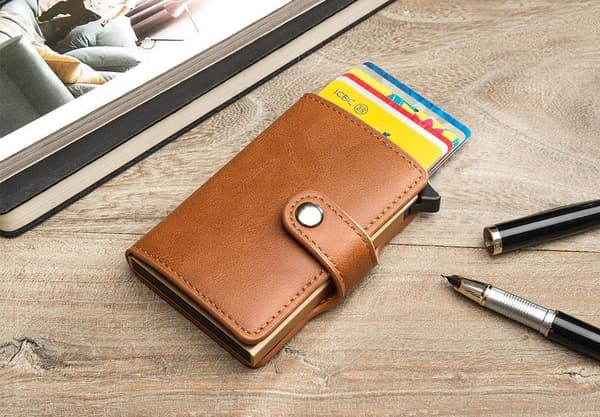 Kortholder - RFID- og NFC-beskyttelse - 5 kort Dark brown brown