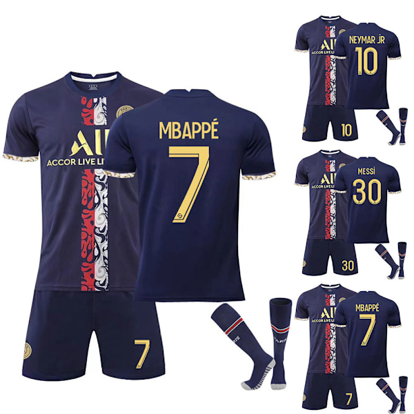 Fotballdrakt for barn Messi nr. 30 Neymar Jr nr. 10 Fotball Sportsklær #7 #7 8-9Y