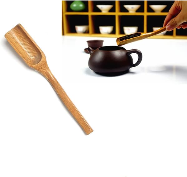 st Trä Teskedar, Naturliga Bambu Träskedar, Måttsked för Löst Te Bambu, Bambu Tesked för Skopa{ee}