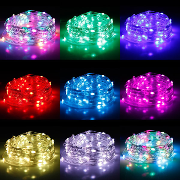 5m/10m/20m USB Juletrær LED Lyslenke med Smart Bluetooth App Fjernkontroll Hjemmedekor Fairy Garland Zekai RGB 10M 100LEDs