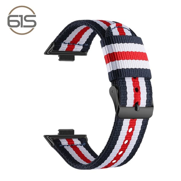 Stilig nylonrem til Huawei Fit 3/4/4 Pro Blue-White-Red