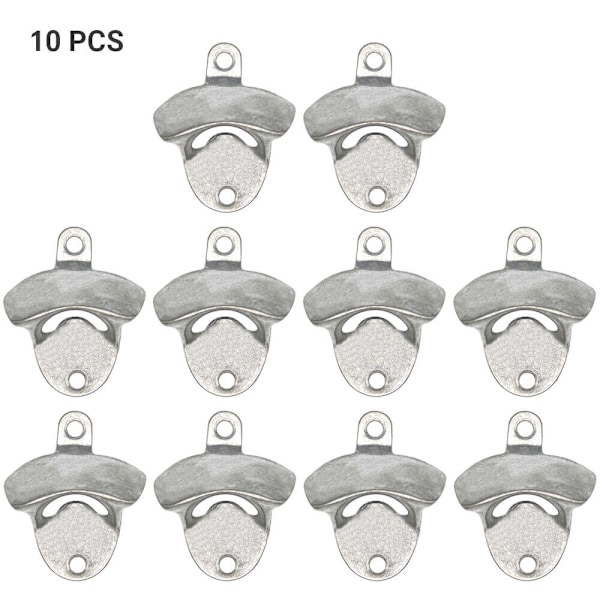 10 ST Korkskruv hängande ölöppnare Portabel väggmonterad Silver Silver 10 PCS