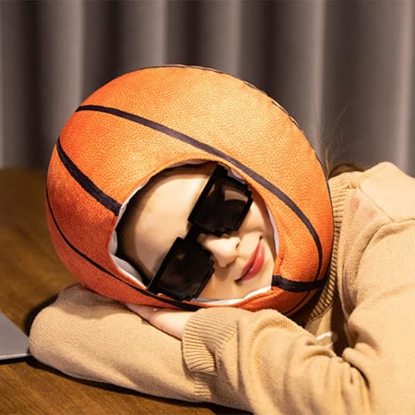 Basketball Hodeplagg - Bærbar Simulerings Tredimensjonal Hodebeskyttelse - Søt Morsom Utkledning Hodeplagg - Basketballklubb