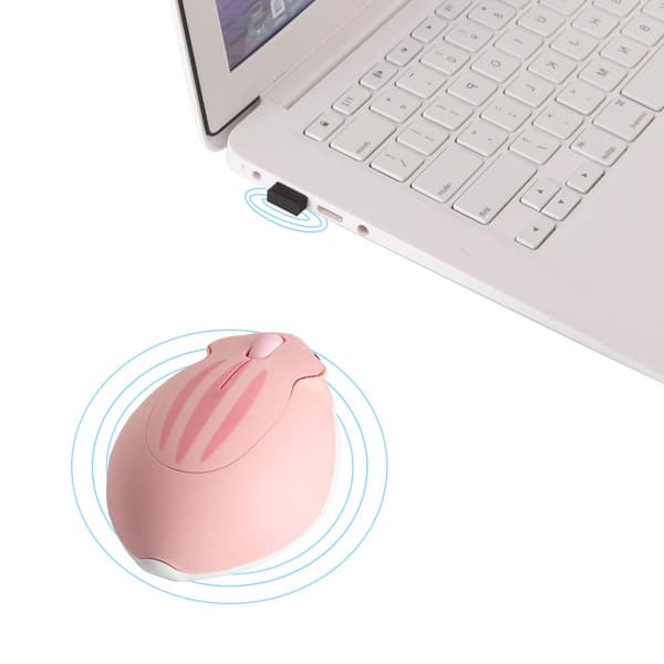 Trådløs mus sød hamsterformet computermus pink