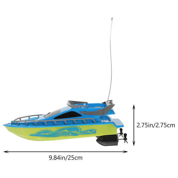 1 set Barn Speedboat Toy Avståndskontroll Speedboat Toy Funny Water Boat Toy Barnleksak White Blue 25X9X7CM
