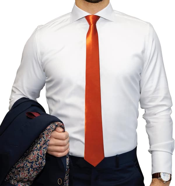 Slips för män, enfärgad halsduk för män, bröllop, affärer, formella slipsar Orange