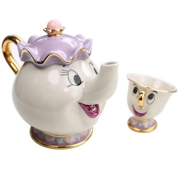 Tecknad Ny Skönheten och Odjuret Tekanna Mugg Tekanna Mugg Ett Set Härlig & Kopp Set Tekanna Mugg Födelsedagspresent 6pcs