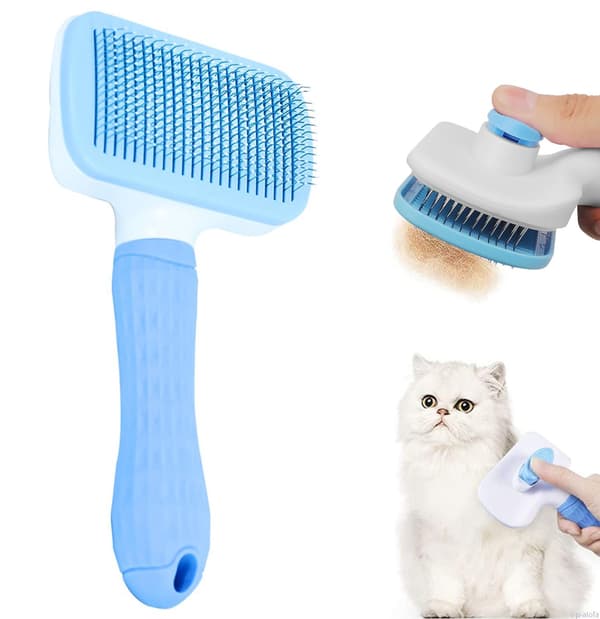 Innovativ selvrensende slikke-børste til kæledyr Blue blue