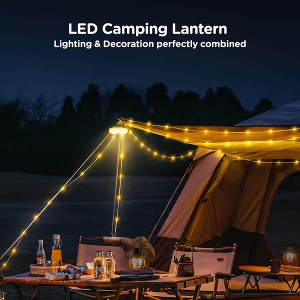 Multi-Mode Camping Ljusslinga, Flexibel, Vattentät, USB-Uppladdningsbar, Utomhus Ljusslinga för Trädgård, Vandring