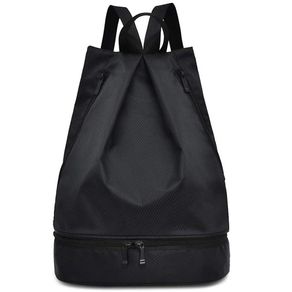 Vattentät Gymryggsäck med dragsko för män & kvinnor, Sport Gym Sack Mini Travel Daypack Black