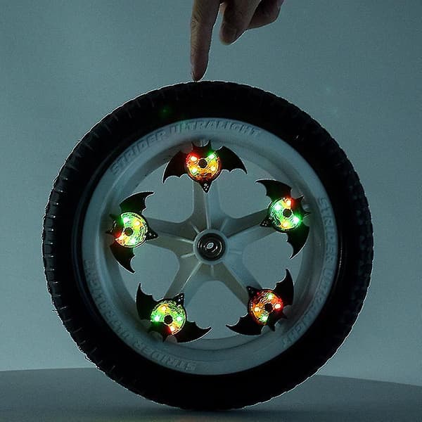Sikkerhedsadvarselslys, til børns balancecykel Led Cykelhjulslys_xm2f s White Ladybug