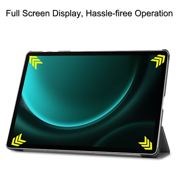 Kompatibel Samsung Galaxy Tab S9 FE Plus Taske Tri-fold Grå