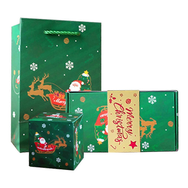 Jul-Pop-Up Pengar Presentask - Personlig DIY Foto Överraskning Explosion Box Julgåva för Barn Vuxna Green 10 Boxes