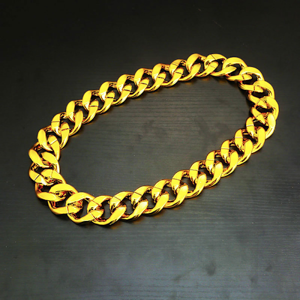 Hiphop-inspirerad överdriven guldkedja i plast CCB stor guldkedja personlighetsrekvisita lokala magnater accessoarer män guld golden 3.5*50cm