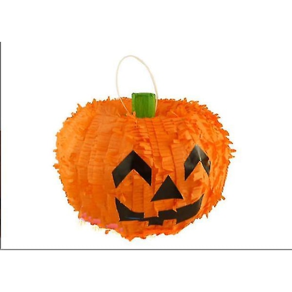 Liten Halloween-pumpa Pinata med slagträ och ögonbindel för Halloween-festdekorationer Festtillbehör Fotorekvisita oktober Födelsedag Rolig och läskig-