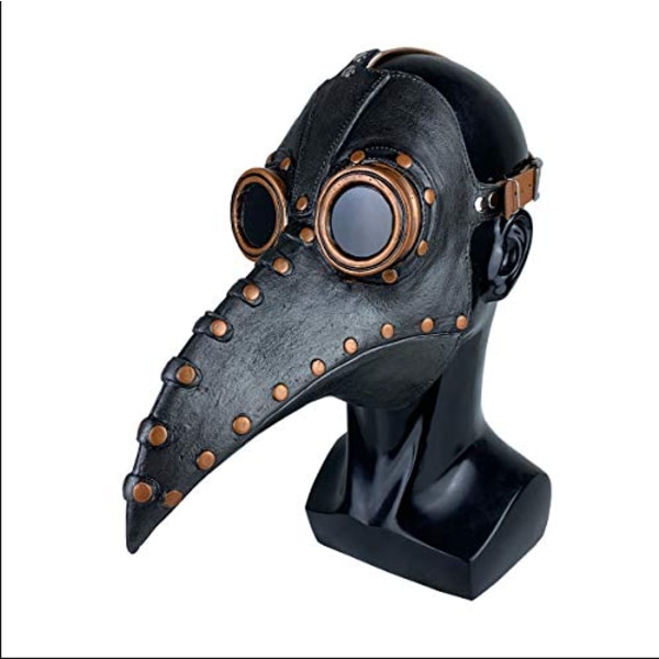 Halloween-maske med lang nebb, pesten, lege, cosplay-rekvisitter, gave, steampunk-maske med nebb, lang nese