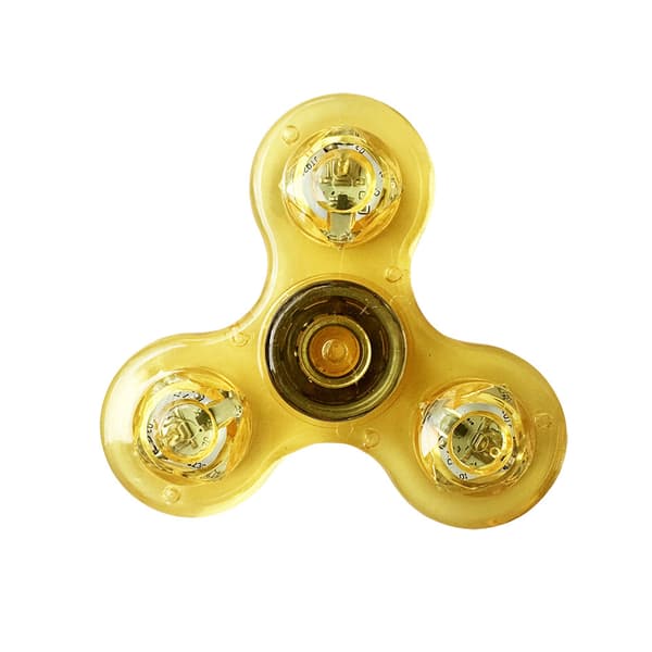 Fidget Spinners LED-upplysta transparenta fidgetleksaker, ADHD- och ångestleksaker, stressreducerande spinner för barn (1 st) yellow